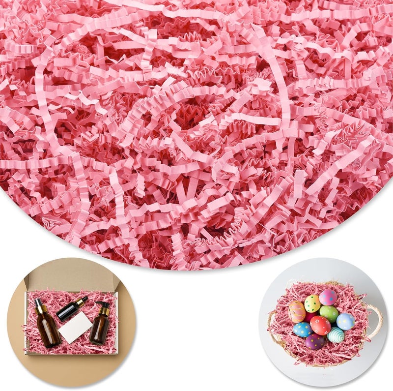 Darfukei Crinkle Paper Filler, Valentine's Day Shredded Paper For Gift Baskets 1/2LB (8 oz) , Pink Mother's Gifts Day Baskets Grass, Crinkle Cut Papers Shred For Birthdays, Weddings,Boxes Bags, Basket Filler ,Anniversaries,Gift Wrapping - Image 2